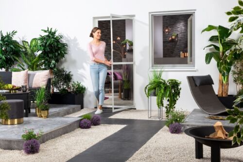 Alu-Insektenschutz-Tür flächenbündig "Compact" in Braun Alu-Insektenschutz-Tür flächenbündig "Compact" in Braun